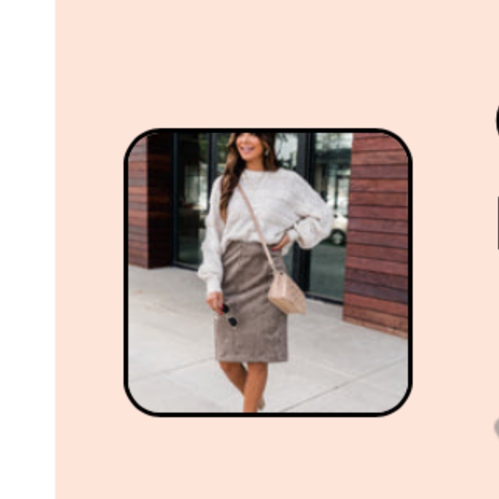 Suede midi skirt from Pink Lily boutique